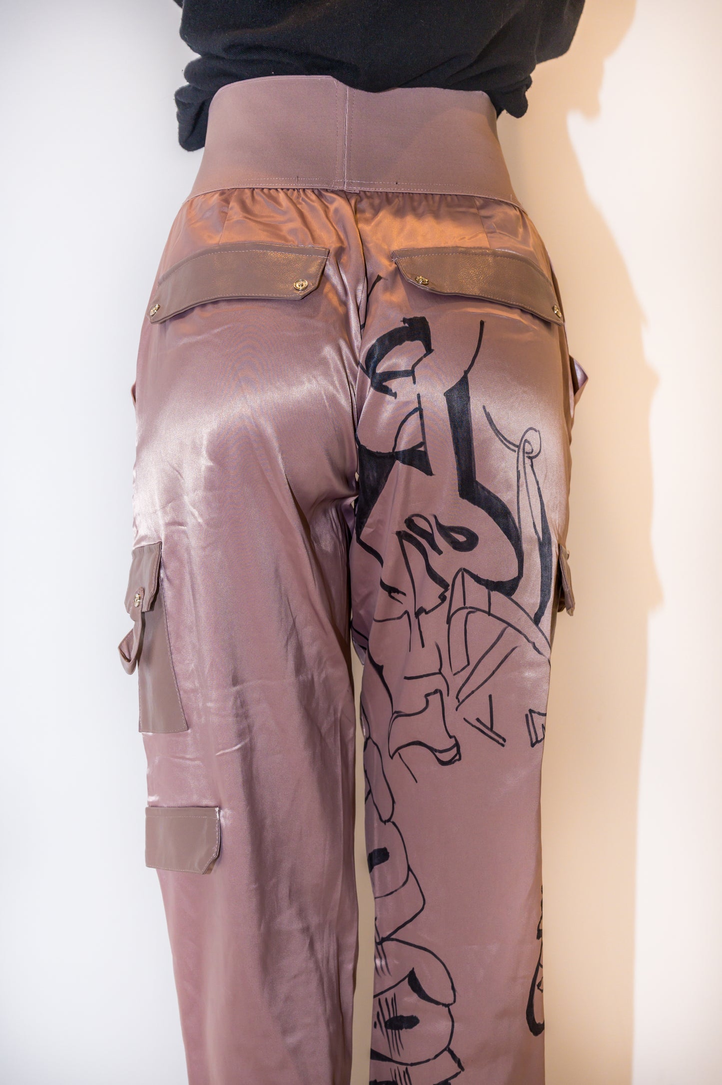 Pantalón Satén pintado a mano
